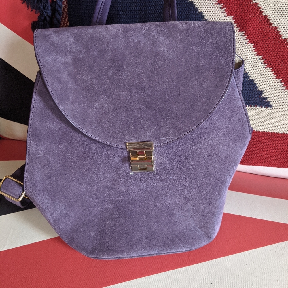 Neely Chloe Purple Suede Backpack NWT